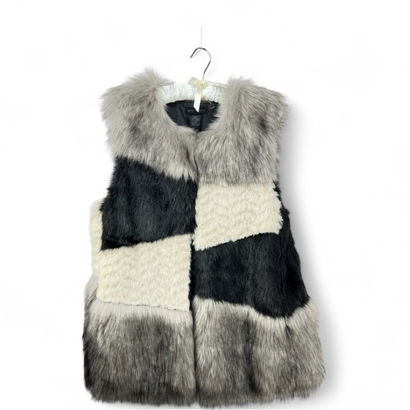 Steve Madden Faux Fur Patchwork Color Block Vest  Women Size Med/Large EUC - Picture 5 of 12